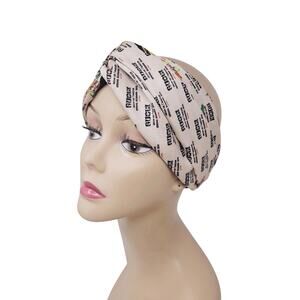 Cute GUCCI Beige GG Monogram Silk Elastic Headband